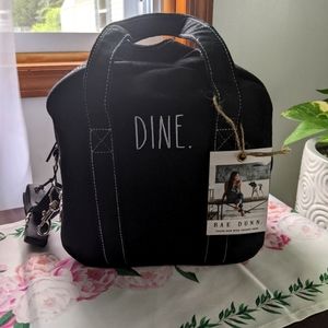 Rae Dunn black lunch tote bag